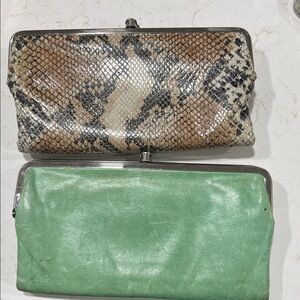 2 HOBO Lauren Leather wallet Clutches (flawed)
